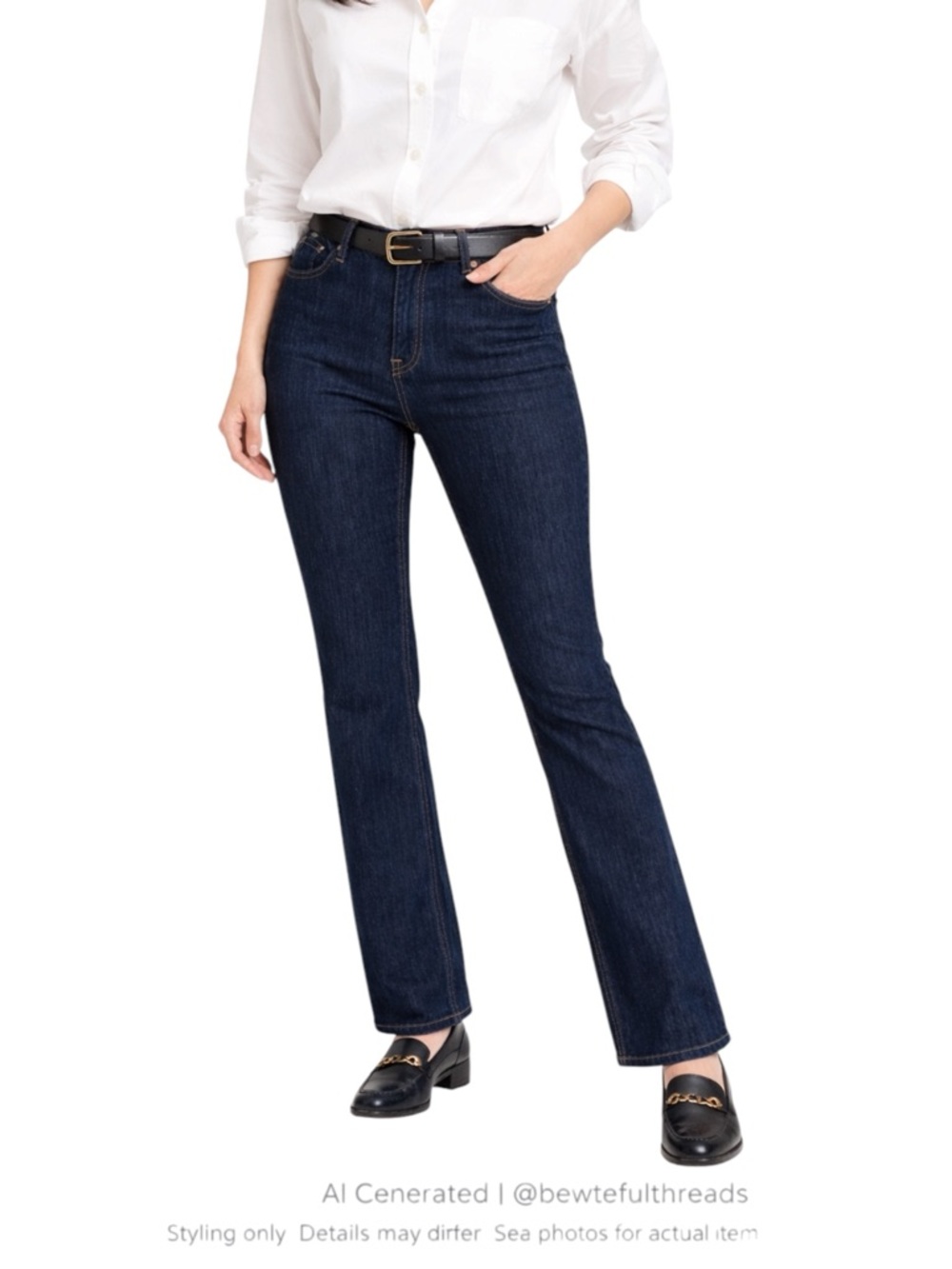 Dark Wash Straight Leg Denim Jeans Minimalist Classic Office Chic Size 16